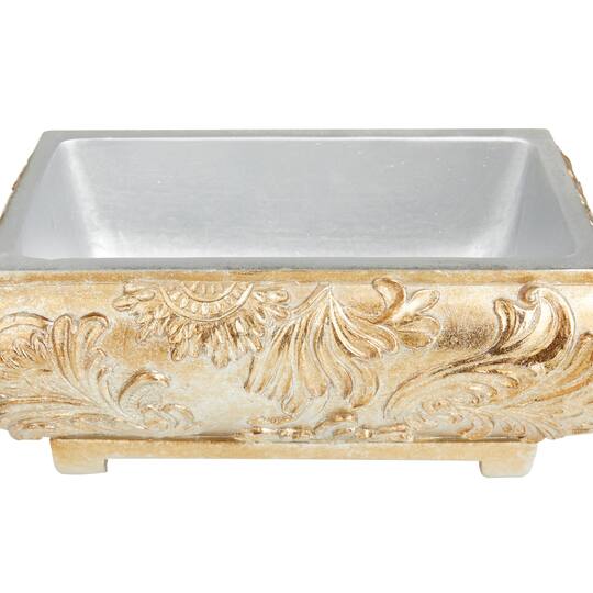 11" Gold Rectangular Traditional Decorative Jar
